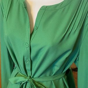 Green Button Front Dress